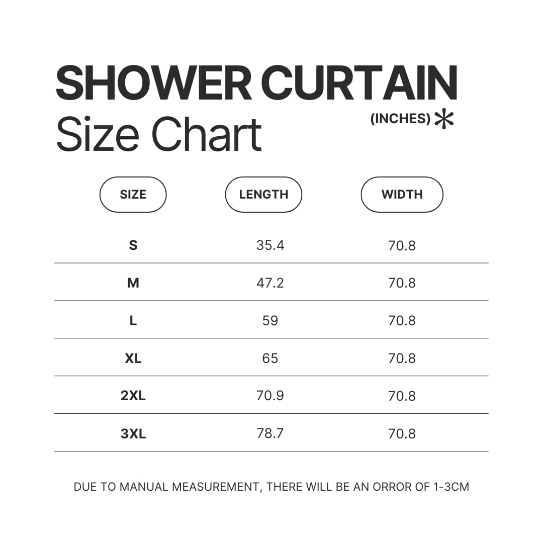 Shower Curtain Size Chart - Beastars Shop