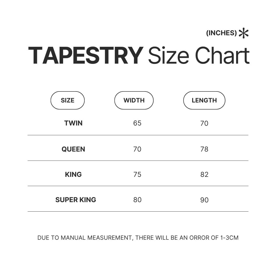 Tapestry Size Chart - Beastars Shop